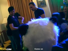 デカパイ, ブロンド, 大学生, 顔射, グループ, レズビアン, ピアス, ストッキング