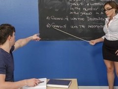 Big-boobed amateur hottie Natasha Nice is getting dominated in the classroom