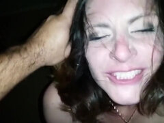 Wife getting pounded in spitroast gangbang by 2 guys