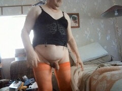 Sperm fun from a chubby crossdresser solo show