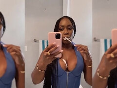 Gros seins, Noir ébène, Femelle, Hd, Masturbation, Orgasme, Chatte, Réalité