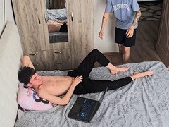 Young guys Nick Lewis and Ethan Lestray getting down in a gay scene