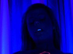 Fluorescent bitches need no light to enjoy sex with common fucker