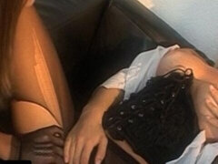 Morena, Penetracion con dedos, Francés, Lesbiana, Lencería, Coño, Medias largas, Juguetes