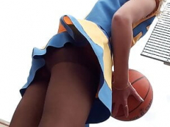 Lorine in Cheerleader Uniform and furthermore moreover Pantyhose Shooting Ball and furthermore moreover Flashing