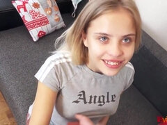 18, 素人, 美女, ブロンド, フェラチオ, ズームショット, イく瞬間, カワイイ