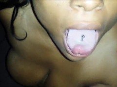 Ebony wife,   fuck and cum facial