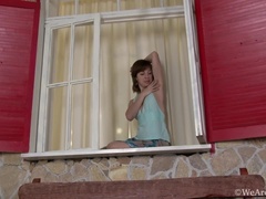 お尻, 茶髪の, 毛深い, アウトドア