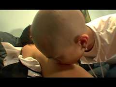 Asian ladyboy gets gullet screwed by pale studs fat shaft