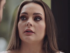 Deep throat, erotic girl with medium tits licked and fucked