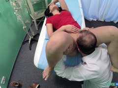 Leie, Arsch, Blasen, Hundestellung, Lecken, Krankenschwester, Büro, Muschi