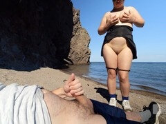 Amateur, Playa, Masturbación, Desnudo, Al aire libre, Público