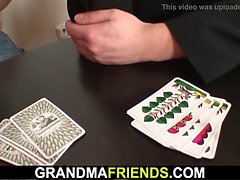 Sexy grandma DP after strip poker