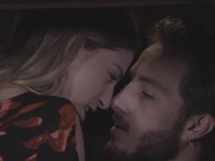 Sweet teen Kristen Scott gives head in a car