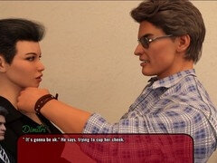 Steamy adult visual novel with a hot brunette and big tits