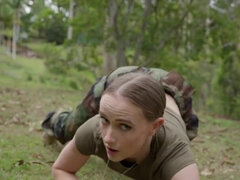 Army drills and pussy drilling for a redheaded gal