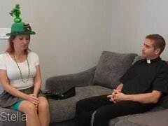 St. Patrick's Day Sin: Priest Fucks MILF Stella in Church - Anal, Role Play, Blasphemy