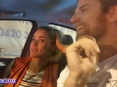 Hairy pussy, car blowjob, car footjob