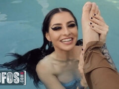 Mofos - dark haired sweetheart kaitlyn katsaros visits her hung neighbour's pool with a revealing bathing suit