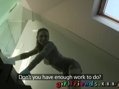 Girlfriends ditch cleaning house to eat shaved pussy
