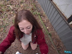 素人, フェラチオ, 茶髪の, イく瞬間, ピアス, 公共, スカート, オッパイの