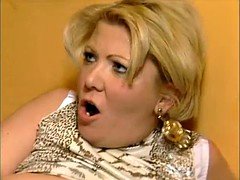 Awesome Blonde chubby MILF fucks 3 guys in Disco