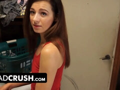 Dad Crush - dick longing teen gets off the hook handle and eat stepdadu2019s cock for breakfast