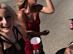 ブロンド, 浮気者, カップル, ドレス, ヒール, 自然山雀, 公共, オマンコ