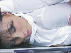 Бондаж, Член, Собачьи, Сперма на лице, В офисе, Жесткий секс, Секретарша, Чулки