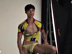 アジア人, イく瞬間, ゲイ, 手コキする, オナニー, 一人