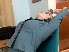 デカ尻, Hd, 淫乱熟女, オフィス, オマンコ, 一人, ストッキング, おもちゃ