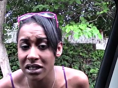 Paid ebony teen spunked