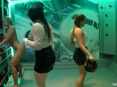 Blonde, Gorge profonde, Double pénétration, Doigter, Hd, Lingerie, Fête, Douche