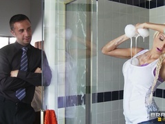 Anal, Salle de bains, Faciale, Doigter, Branlette thaïlandaise, Léchez, Chatte, Mouillée