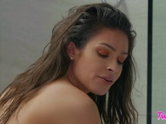 69, 舐める尻, 浴室, 茶髪の, レズビアン, アウトドア, プール, シャワー