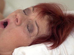 Big tits, Blowjob, Chubby, Cumshot, Granny, Redhead, Teen