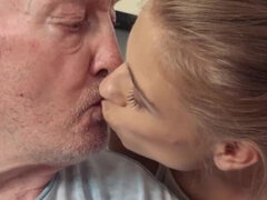 Skinny Teen Bonnie Dolce Deep Throats Old Man After Hardcore Fuck