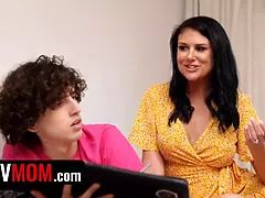 Lovin’ step-mom heads all out and takes two cocks at once