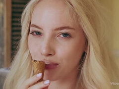 18, ブロンド, 気狂い, エロティック, オマンコ, 一人, オッパイの, 濡れ