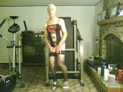 Grosser schwanz, Geschnappt, Crossdresser, Kleid, Selbstgemacht, Masturbation, Solo, Netzkamera
