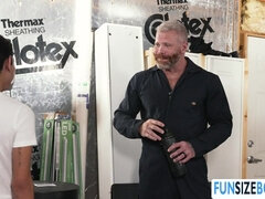 Muscled dude rimjob and butt fucks his Twink stepbrother