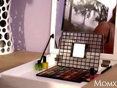 Step-mom big tits blonda Nathaly Cherie slow romantic nail in stocking