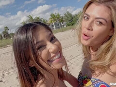 Amateur, Doigter, Lesbienne, Léchez, De plein air, Chatte, Rasée, Dénudage