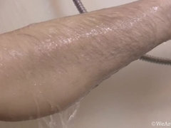 Arsch, Braunhaarige, Behaart, Masturbation, Reif, Dusche, Tätowierung