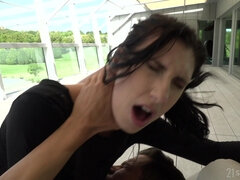 Leie, In den arsch, Arsch, Braunhaarige, Im freien, Russisch