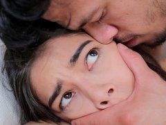 超カワイイ, お尻, フェラチオ, 茶髪の, チン, バック, キス, ティーン