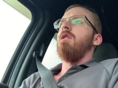 Ginger fellow gushes jizz shot into throat , and drools it out