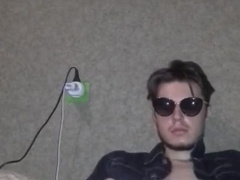 Lad in Glasses Wanking