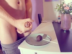 German young guy with large member in solo session