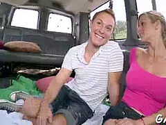 nasty jock riding inwards a car